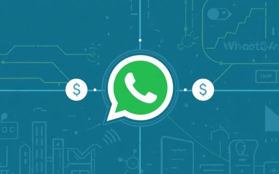 Pessoa brasileira trabalhando em ambiente digital profissional usando o celular e produtos organizados para ilustrar Low Code WhatsApp.